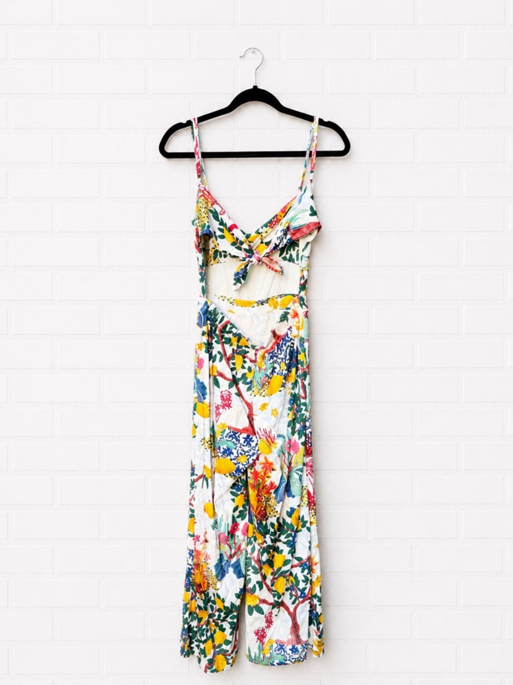 Maeve Cutout Linen Jumpsuit Anthropologie Beachy Vacation Floral Fun - Picture 3 of 7